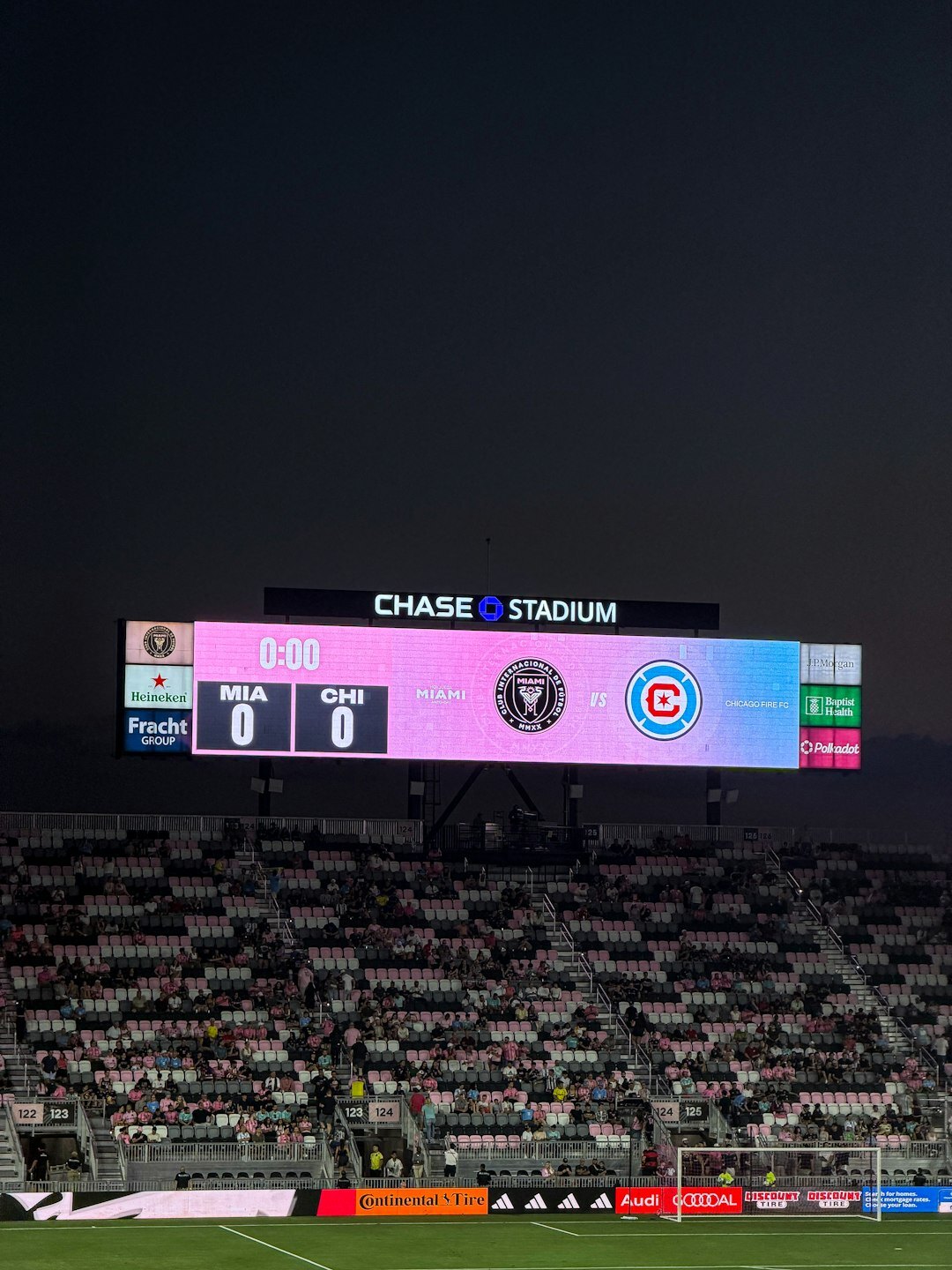 football stadium at night