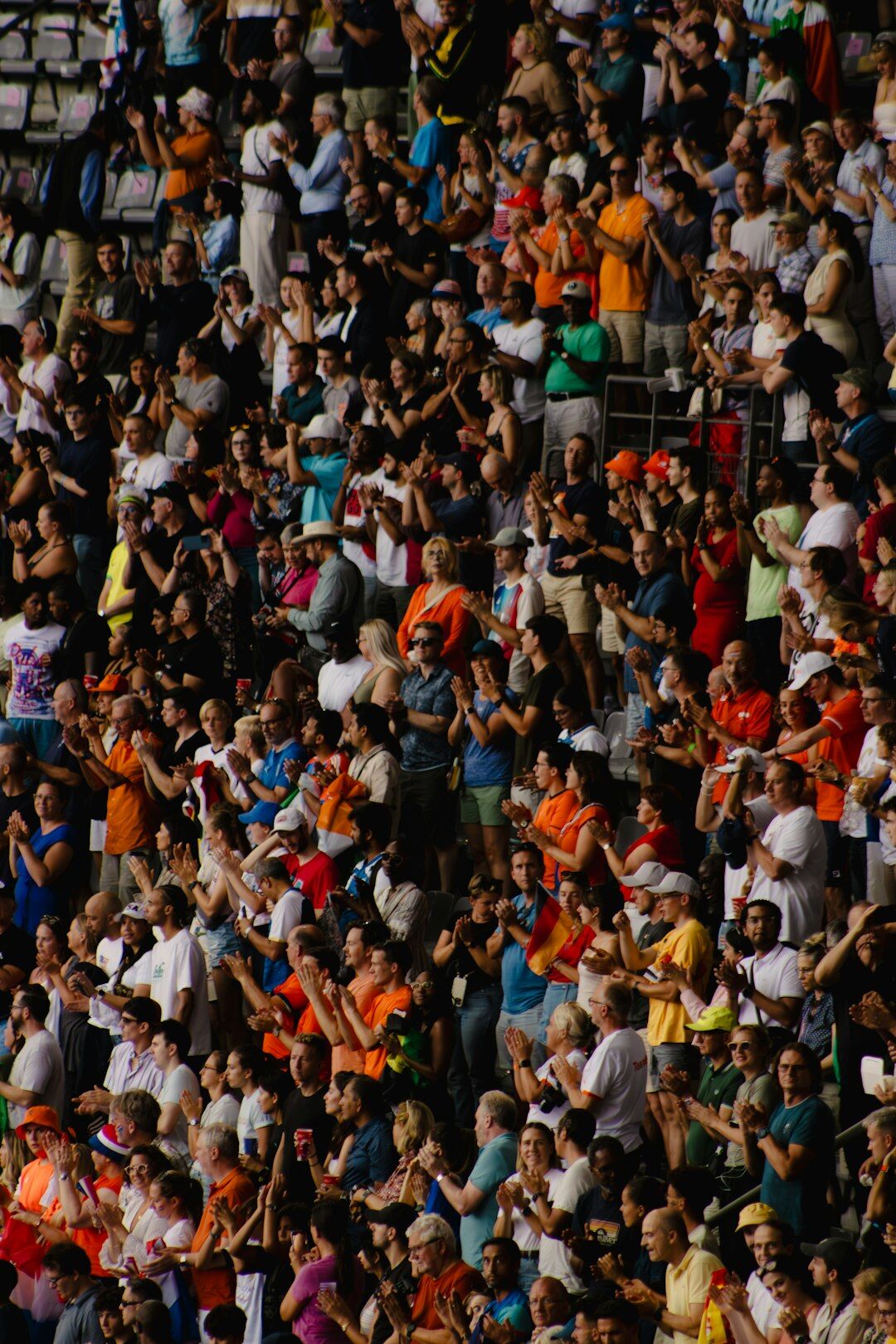 crowd reacting to news